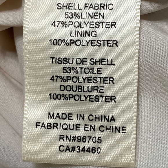 Rebecca Taylor Linen Ruffle Sleeve V-Neck Shift Dress Light Blue Size 4 - Picture 7 of 9